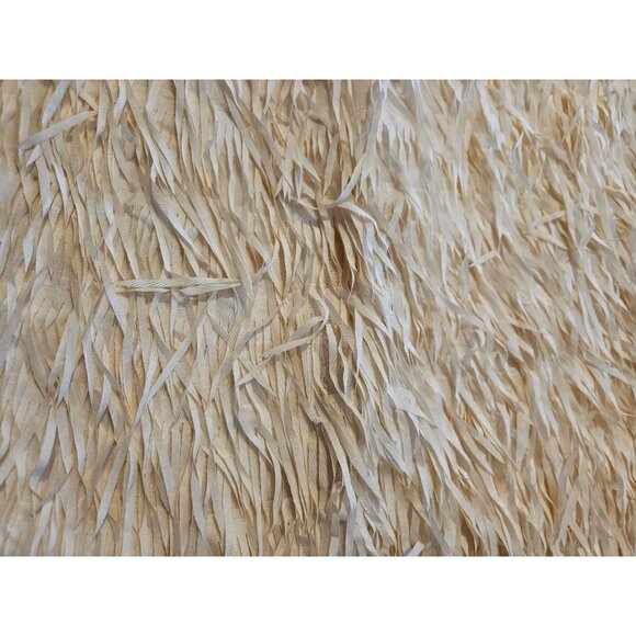 2/$35-POL Cream Fringe Flapper Festival Coastal Cowgirl Lined Mini Skirt Women S - Picture 5 of 8